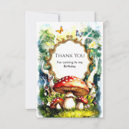 Simple Forest Mushroom Birthday Tack Kort