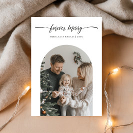 Simple Forever Merry Family Photo Baby Christmas Julkort