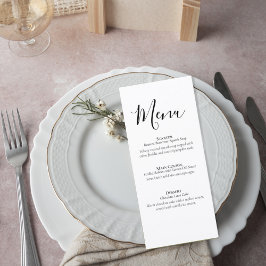 Simple Formal Wedding Menu Card Meny