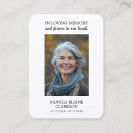 Simple Funeral Memorial Photo Prayer Card Visitkort
