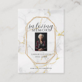 Simple Funeral Memorial Prayer Photo Card Visitkort