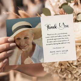 Simple Funeral Photo & Message Memorial Tack Kort