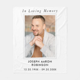 Simple Funeral Photo Sympathy Memorial Keepsake Fleecefilt