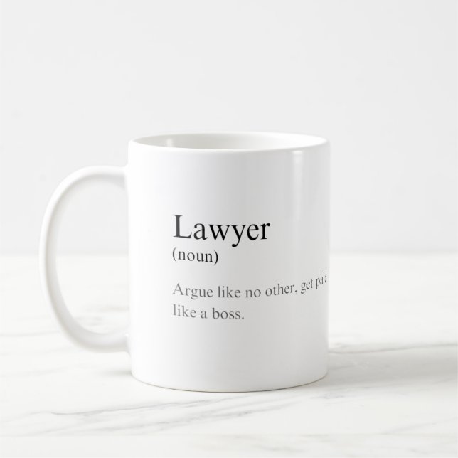 Simple Funny Lawyer Definition Joke Coffee Kaffemugg (Vänster)