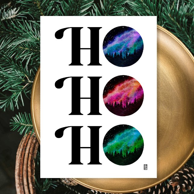 Simple Galaxy Bold HO HO Jul Julkort (Front)