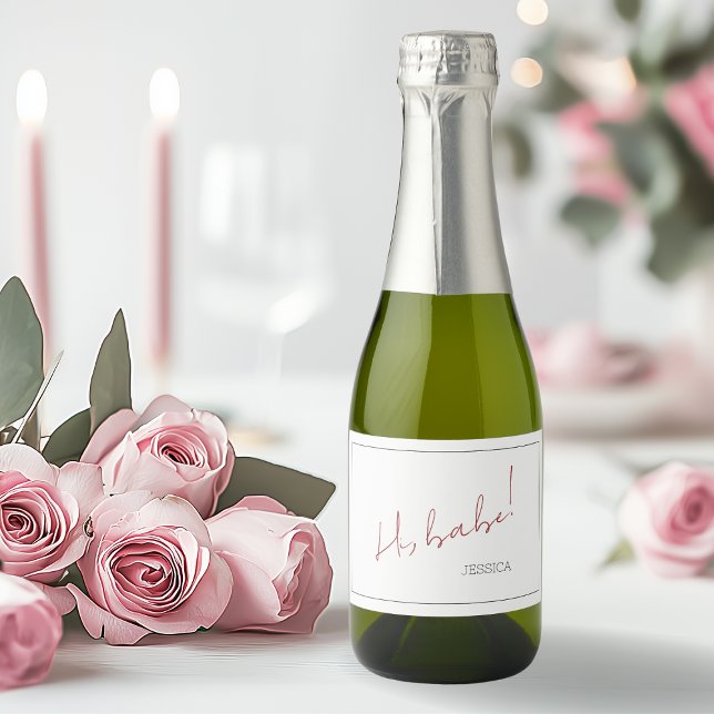 Simple Galentine's Day Minimalist Chic Script (Simple Galentine's Day Minimalist Chic Script Sparkling Wine Label)