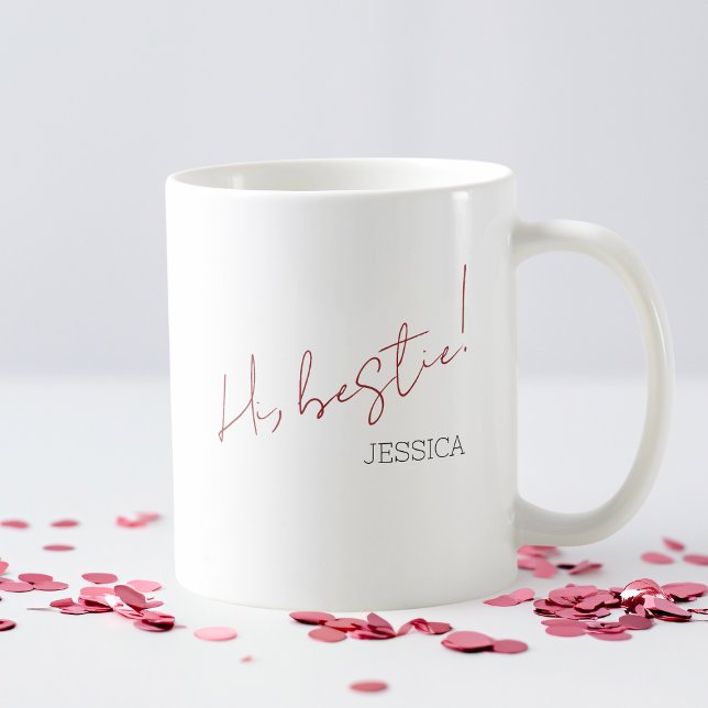 Simple Galentine's Day Minimalist Chic Script Kaffemugg (Simple Galentine's Day Minimalist Chic Script Coffee Mug)