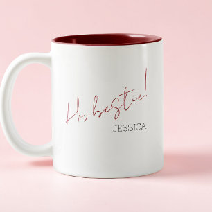 Simple Galentine's Day Minimalist Chic Script Två-Tonad Mugg