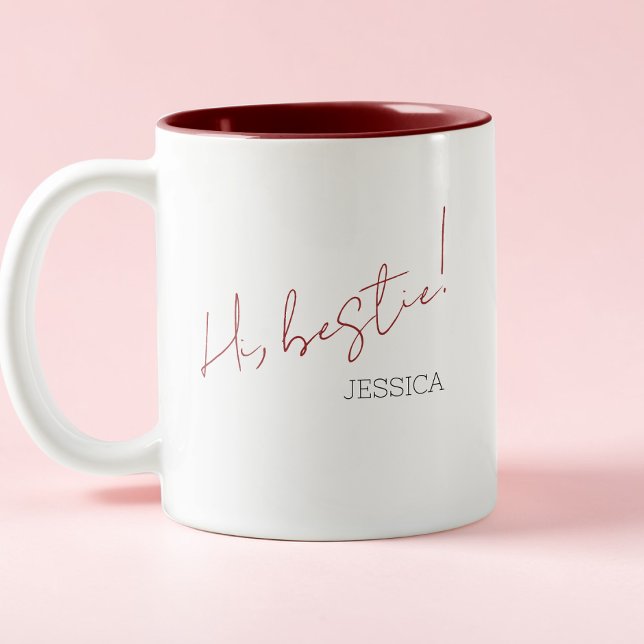 Simple Galentine's Day Minimalist Chic Script Två-Tonad Mugg (Simple Galentine's Day Minimalist Chic Script Two-Tone Coffee Mug)