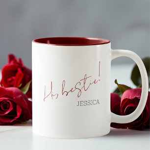 Simple Galentine's Day Minimalist Chic Script Två-Tonad Mugg