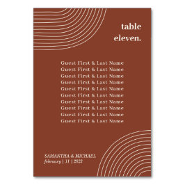 Simple Geometric Line Terracotta gäst namn Bordsnummer
