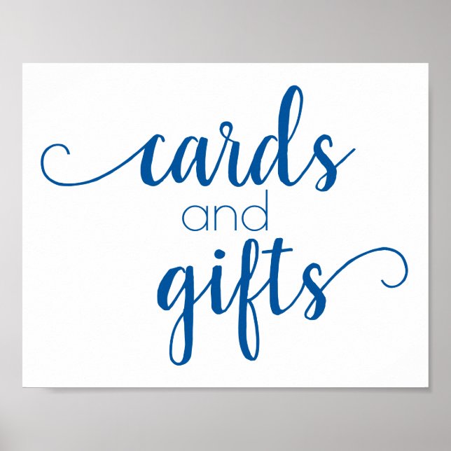 Simple Gift Bord | Händelsen Fransk Blue any Party Poster (Framsidan)