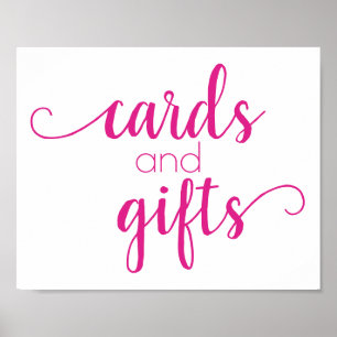 Simple Gift Bord   Shock rosa Valfri Party-händels Poster