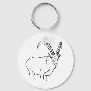Simple Goat teckning Nyckelring