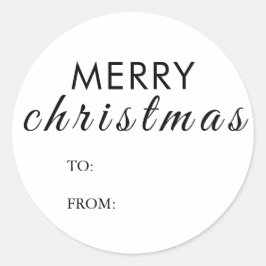 Simple God jul Gift Namn Runt Klistermärke