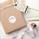 Simple God jul Gift Namn Runt Klistermärke<br><div class="desc">Enkel svart och vit "God jul"-anpassningsbar till och från namn-presentens klassiska Round Sticker.</div>