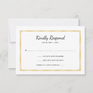 Simple Gold and White Event OSA Kort