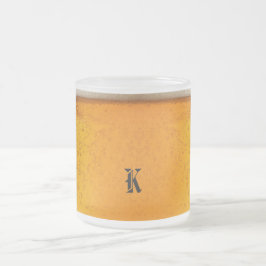 Simple Gold Beer Monogram Christmas party Frostad Glasmugg