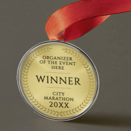 Simple Gold Black Recognition Gala  Award Medal Julgransprydnad Metall