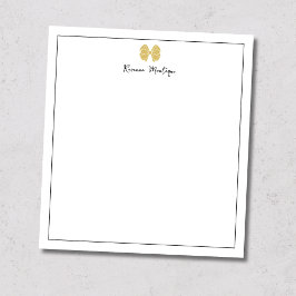 Simple Gold Bow Border Script Custom Name Script Anteckningsblock