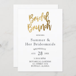 Simple Gold Foil Struktur Bridesmaids Luncheon Inbjudningar