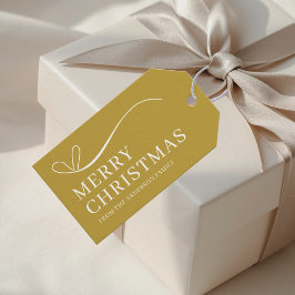 Simple gold modern Merry Christmas Presentetikett
