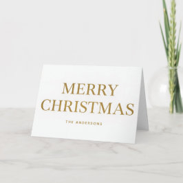 Simple Gold Script Merry Christmas Helgkort