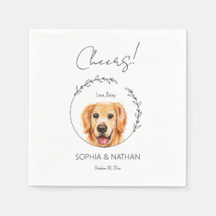 Simple Golden Retriever Hund Bröllop Cocktail Pappersservett