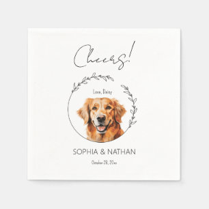 Simple Golden Retriever Hund Bröllop Cocktail Pappersservett
