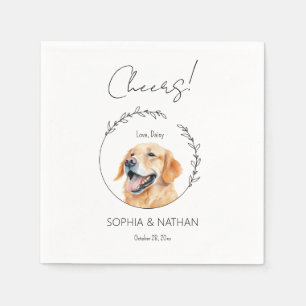 Simple Golden Retriever Hund Bröllop Cocktail Pappersservett