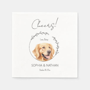 Simple Golden Retriever Hund Bröllop Cocktail Pappersservett