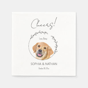Simple Golden Retriever Puppy Bröllop Cocktail Pappersservett