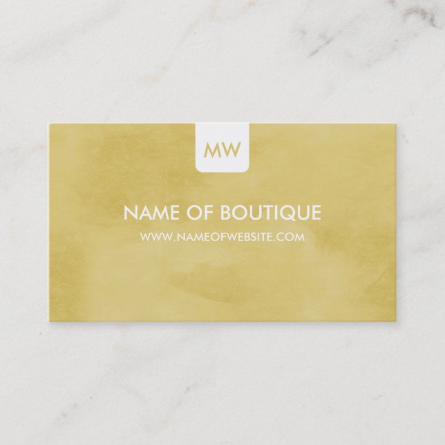 Simple Goldenrod Boutique Monogram Social Media Visitkort (Framsida)