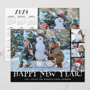 Simple Gott nytt år Photo Collage 2024 Calendar Julkort