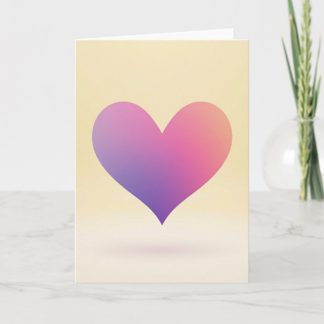 Simple Gradient Heart Card Kort (Framsida)