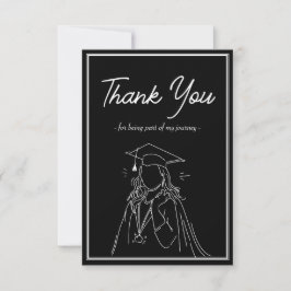 Simple Graduation Announcement Thank You Card Tack Kort
