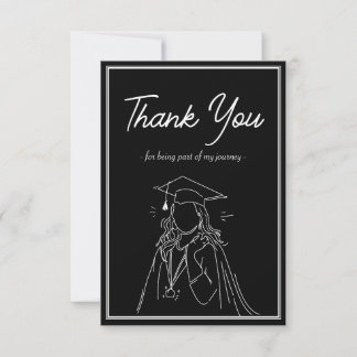 Simple Graduation Announcement Thank You Card Tack Kort