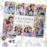 Simple Grandma Photo Collage Pussel<br><div class="desc">Personalized "Grandma" Jigsaw Puzzle with Photo Collage. This simple and elegant jigsaw puzzle is a fun and meaningful way to showcase cherished memories. The design features space for eight photos, arranged in a border around the edges while keeping the focus on the thoughtful message in the center. At the center,...</div>