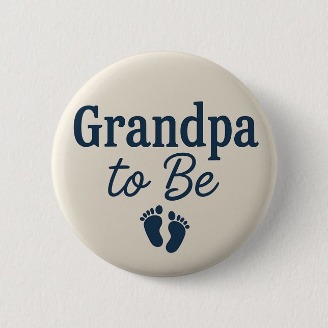 Simple Grandpa to be baby feet  Knapp (Framsida)