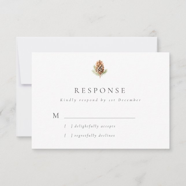 Simple Gräs Cone Winter Wedding OSA Kort (Framsida)