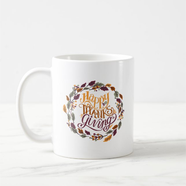 Simple Gratitude Beautiful Happy Thanksgiving Cute Kaffemugg (Vänster)