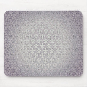 Simple grått silver grunge fleur de lis musmatta