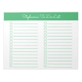Simple Green 8,5x11 Tvåkolumnschecklista Anteckningsblock