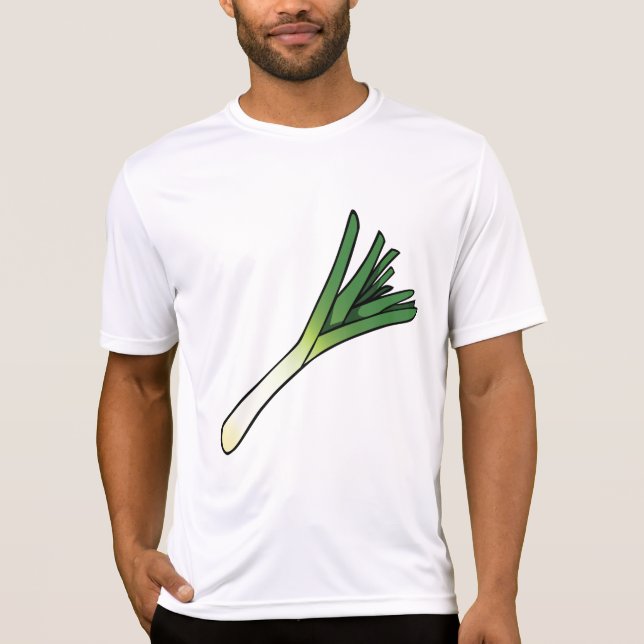 Simple Green Leek Vegetable T Shirt (Framsida)