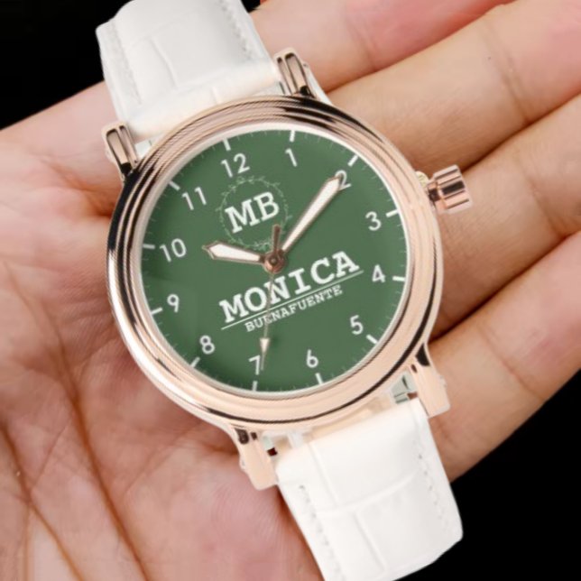 Simple green minimal Monogram Armbandsur (Skapare uppladdad)
