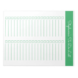 Simple Green Vertical 8.5x11 Two Column Checklist Anteckningsblock