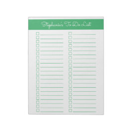 Simple Green Vertikal 8,5x11 Tvåkolumns checklista Anteckningsblock