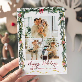 Simple Greenery Garlands Glad helg 3 Photo Julkort