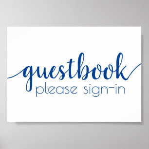 Simple Guestbook Händelsetecken för Fransk blå Poster