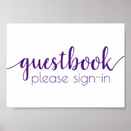 Simple Guestbook | Royal Lila valfri händelselogg Poster